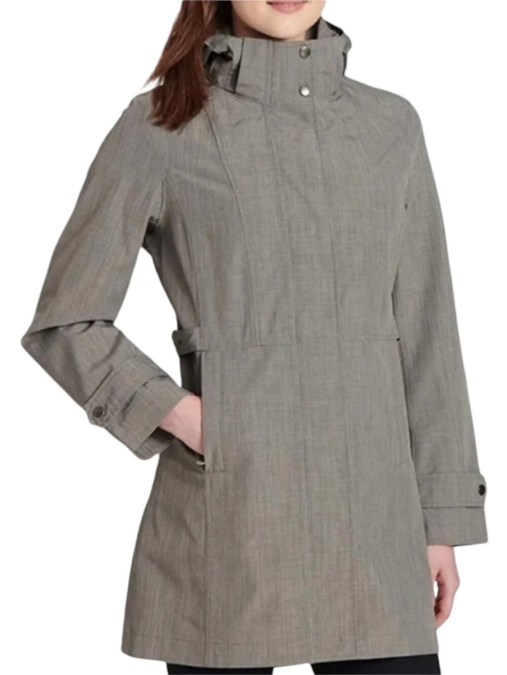 Kirkland Signature Trench Water Repellent Women's Grey Jacket Size Small
